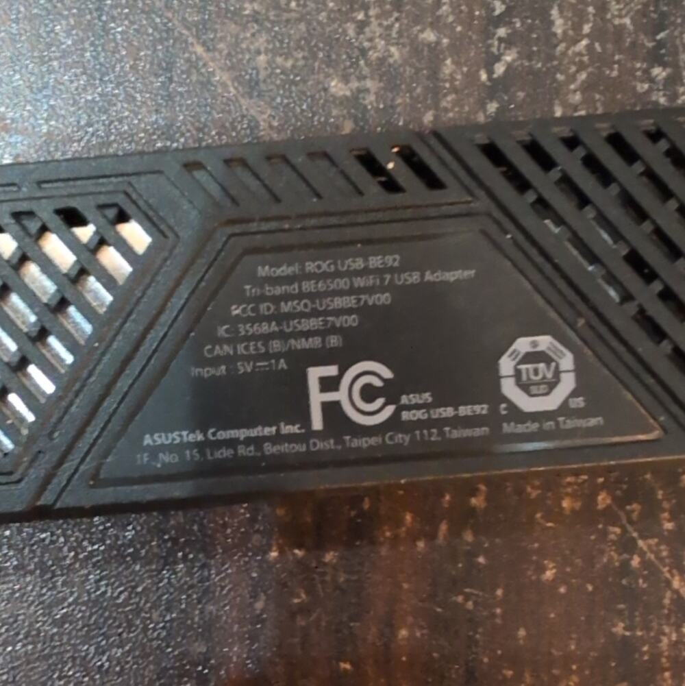 ASUS ROG USB-BE92 WiFi 7 Tri-Band BE6500 USB 3.0 Wireless Adapter PC. FOR PARTS